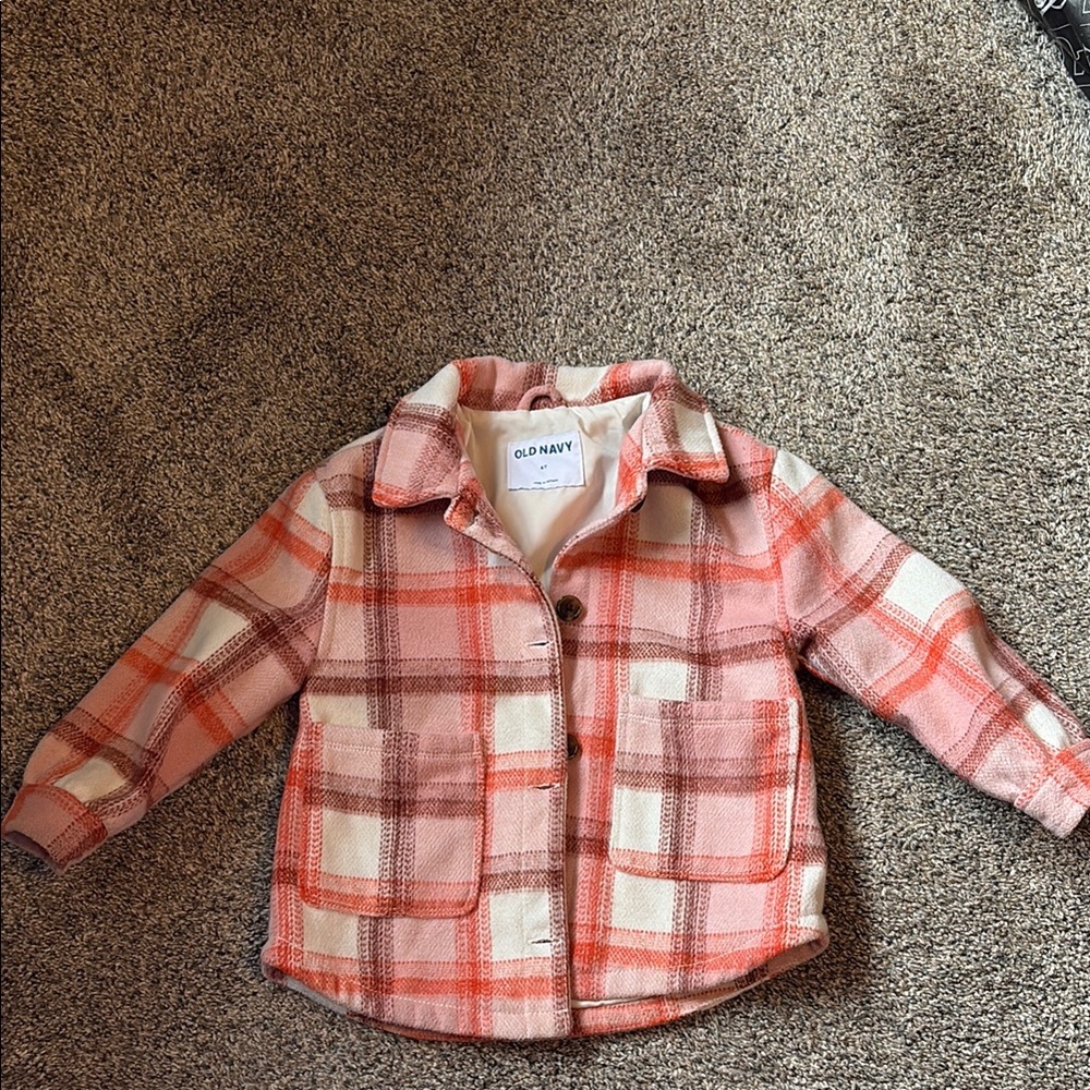 Old Navy Pink and Cream Plaid Jacket